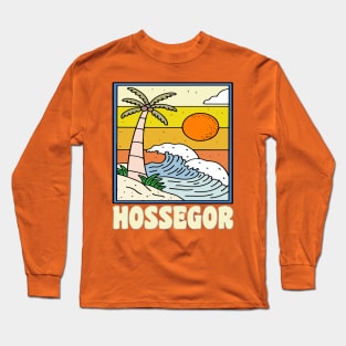 Hossegor, France, vintage style surfer graphic Long Sleeve T-Shirt